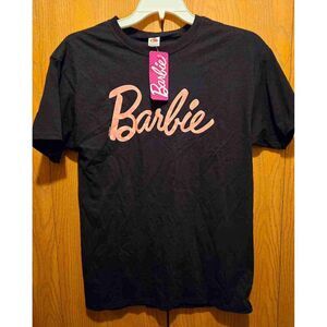 NWT Barbie Black Short Sleeve Graphic Print T Shirt Casual Logo Unisex